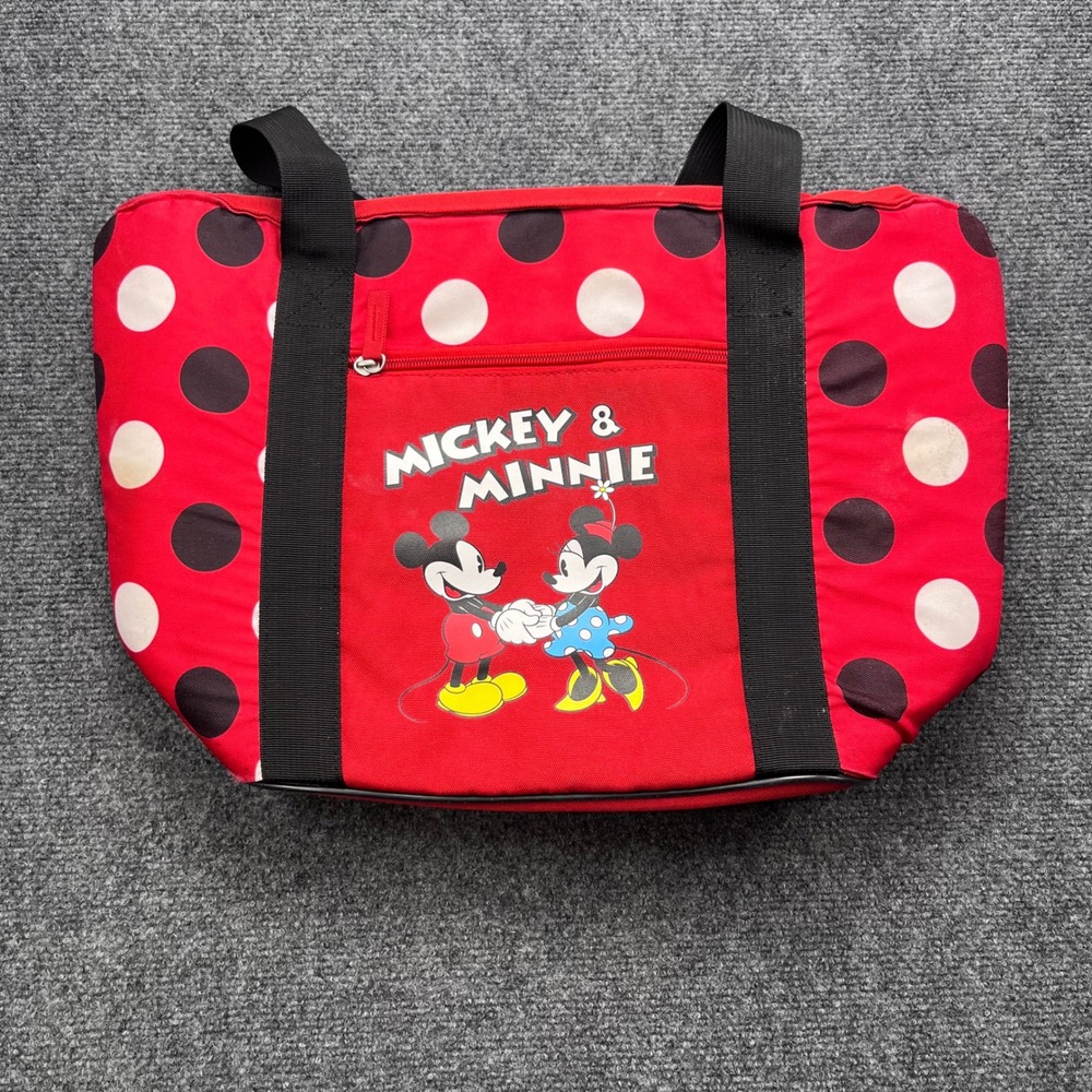 Disney‎ Mickey Minnie Mouse Insulated Cooler Polka Dot Lunch Tote Bag